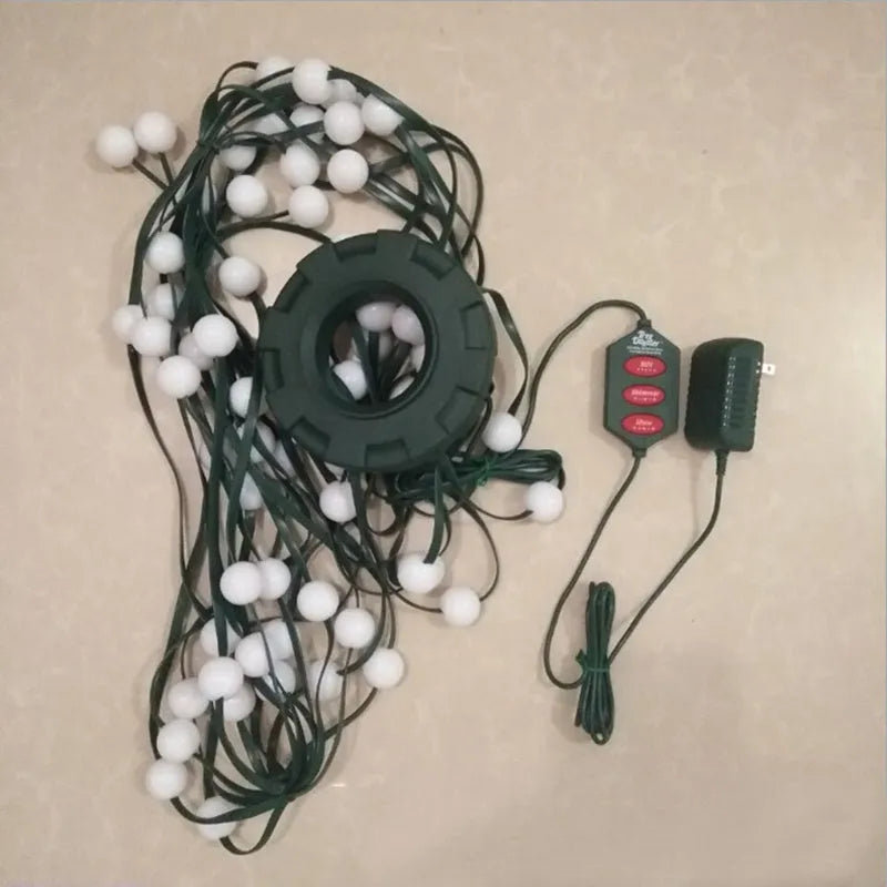 64 LED Christmas tree light string with button control for dimming and colour change, suitable for 1.8 metre trees.