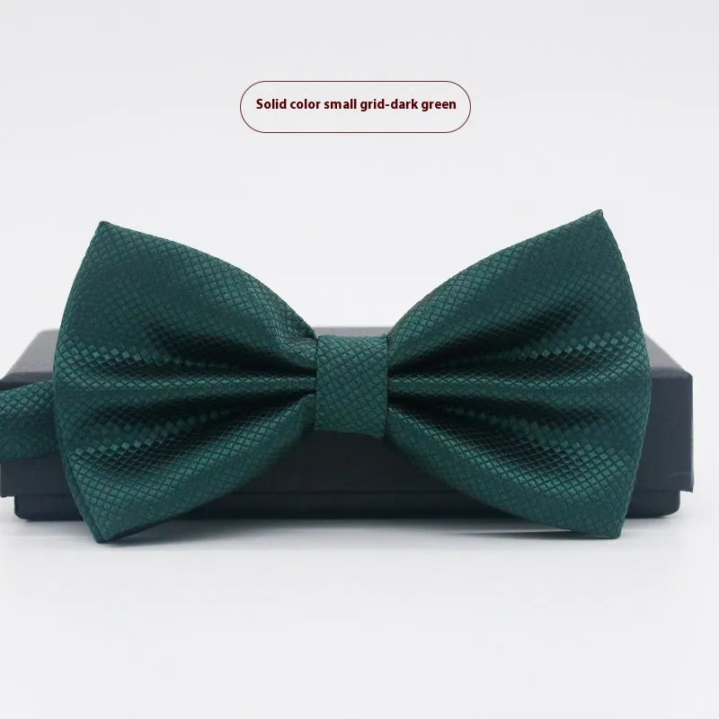 Solid colour flat head polyester bow tie for formal wear and weddings