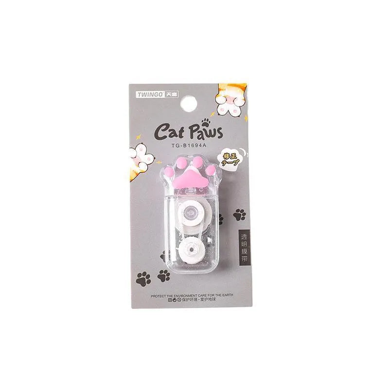 Sky blue cat claw correction tape on single-card display, 5mm wide 6m long PET tape.
