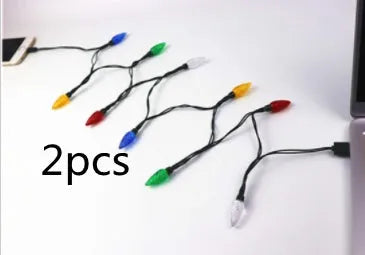 Green USB charging cable with 10 flashing LED lights for Christmas decoration and device charging