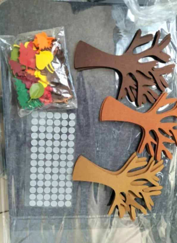 96 PCs felt tree handmade suit children wall hanging outfit with non-woven fabric pieces
