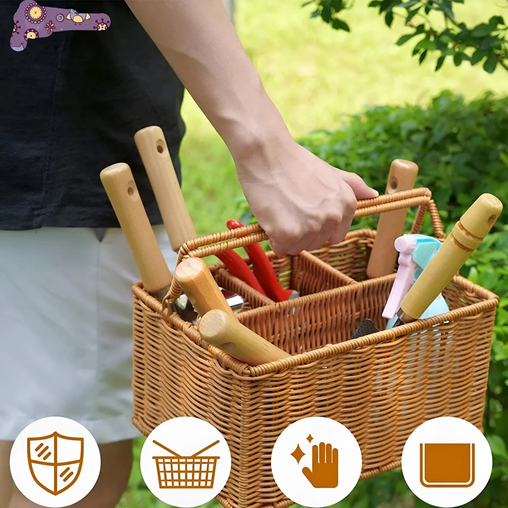 9pcs gardening tool set with wooden handle stainless steel hoe shovel pruning scissors and gloves