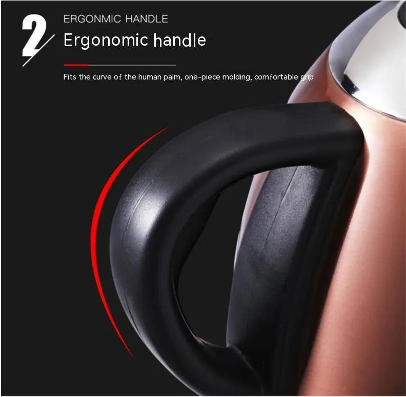 Gold stainless steel full-automatic kettle with touch controls and 1L capacity