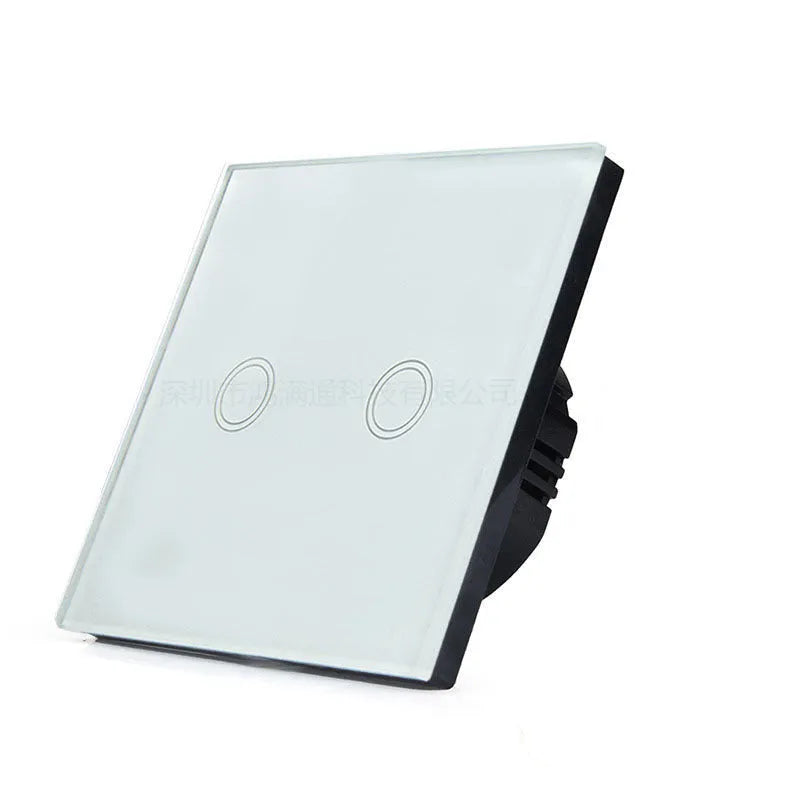 86 type tempered glass touch switch for low power lighting in black, gold or white finishes