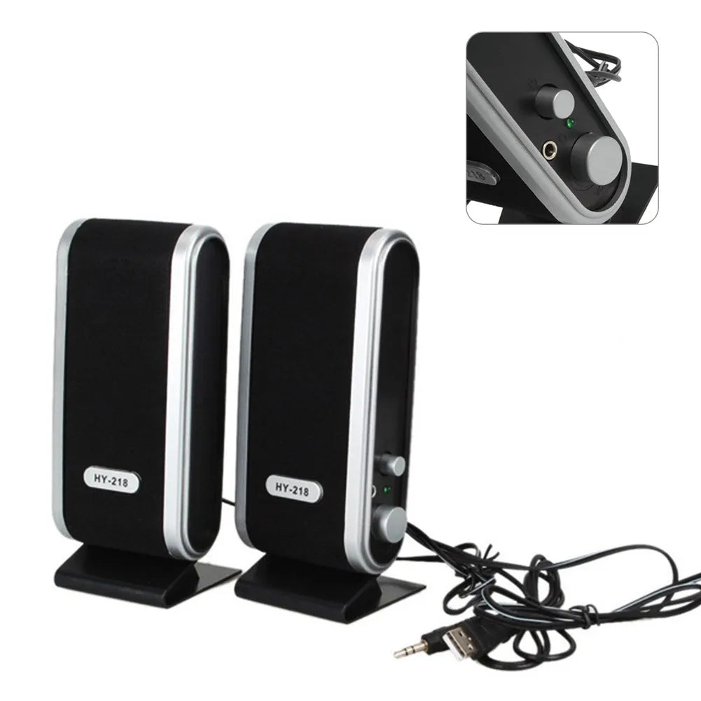 Black mini USB notebook speaker for computers with 3W output
