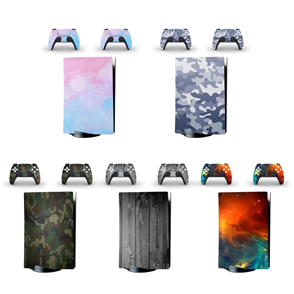PS5 full body sticker for optical drive version, PVC console skin with handle cover, five style options