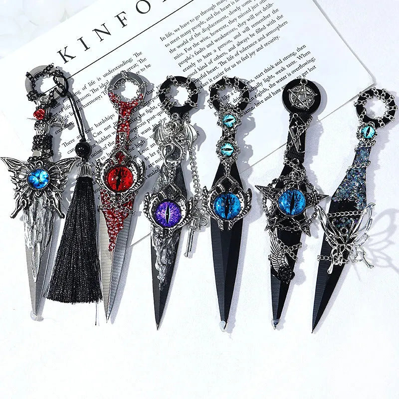 Bicai Bitter Darts handmade metal unpacking art knife in Aurora colour as DIY ornament accessory