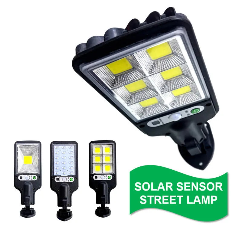 Outdoor solar LED wall lamp 28LED variant mounted on a garden fence for patio lighting