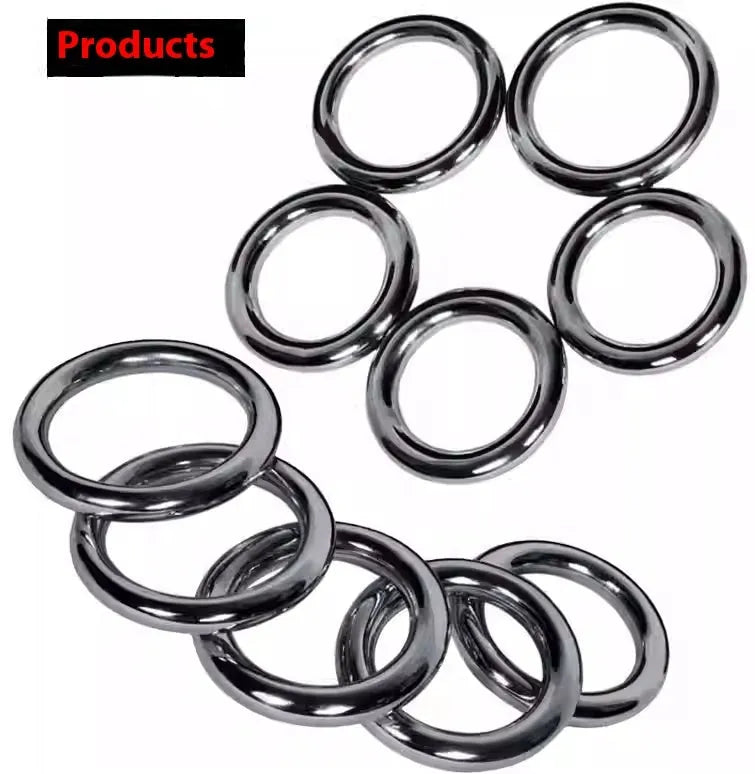 A silver carbon steel ring for Wing Chun iron arm and hand grip strength training.