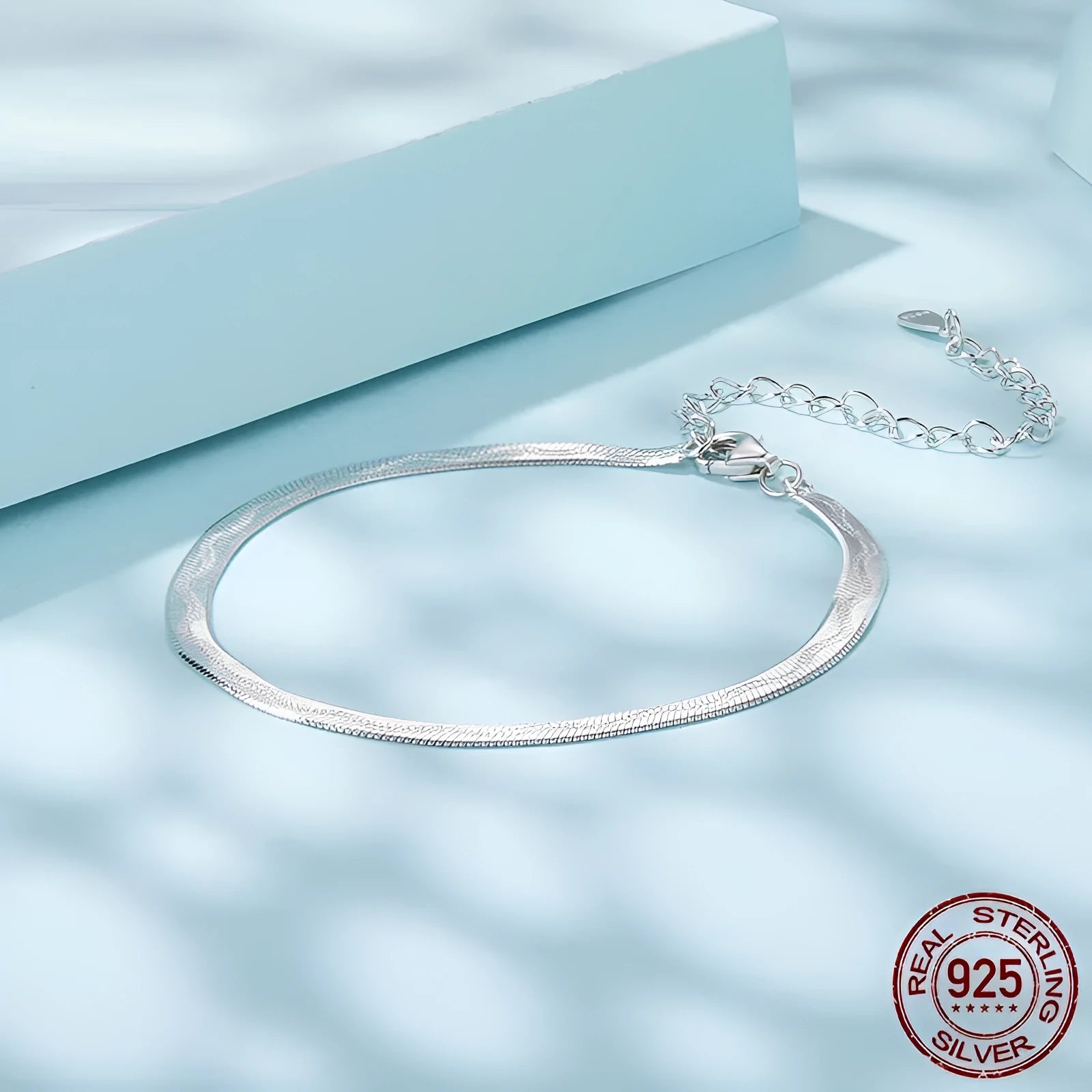 S925 sterling silver bracelet electroplated finish unisex SCB303 colour personality style bracelet on white background
