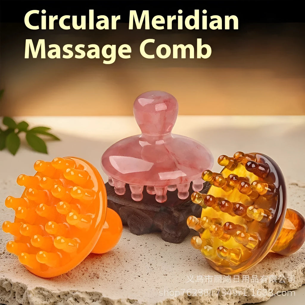 Disc massage comb meridian comb for head health massage brown plastic 21 teeth