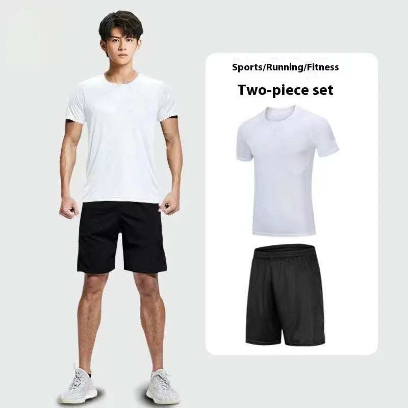 Sports suit short sleeve and pants set in grey, black or white with Vinylon fabric and polyester lining