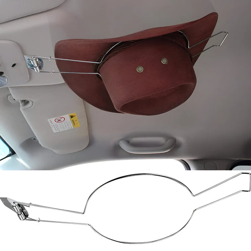 Brown car-shaped freestanding hat and coat stand with chrome-plated metal details