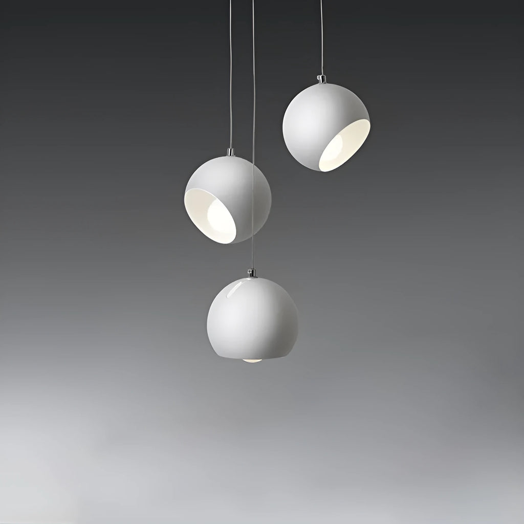 Nordic style ball chandelier table lamp in moon white finish, showing post-modern creative art design.