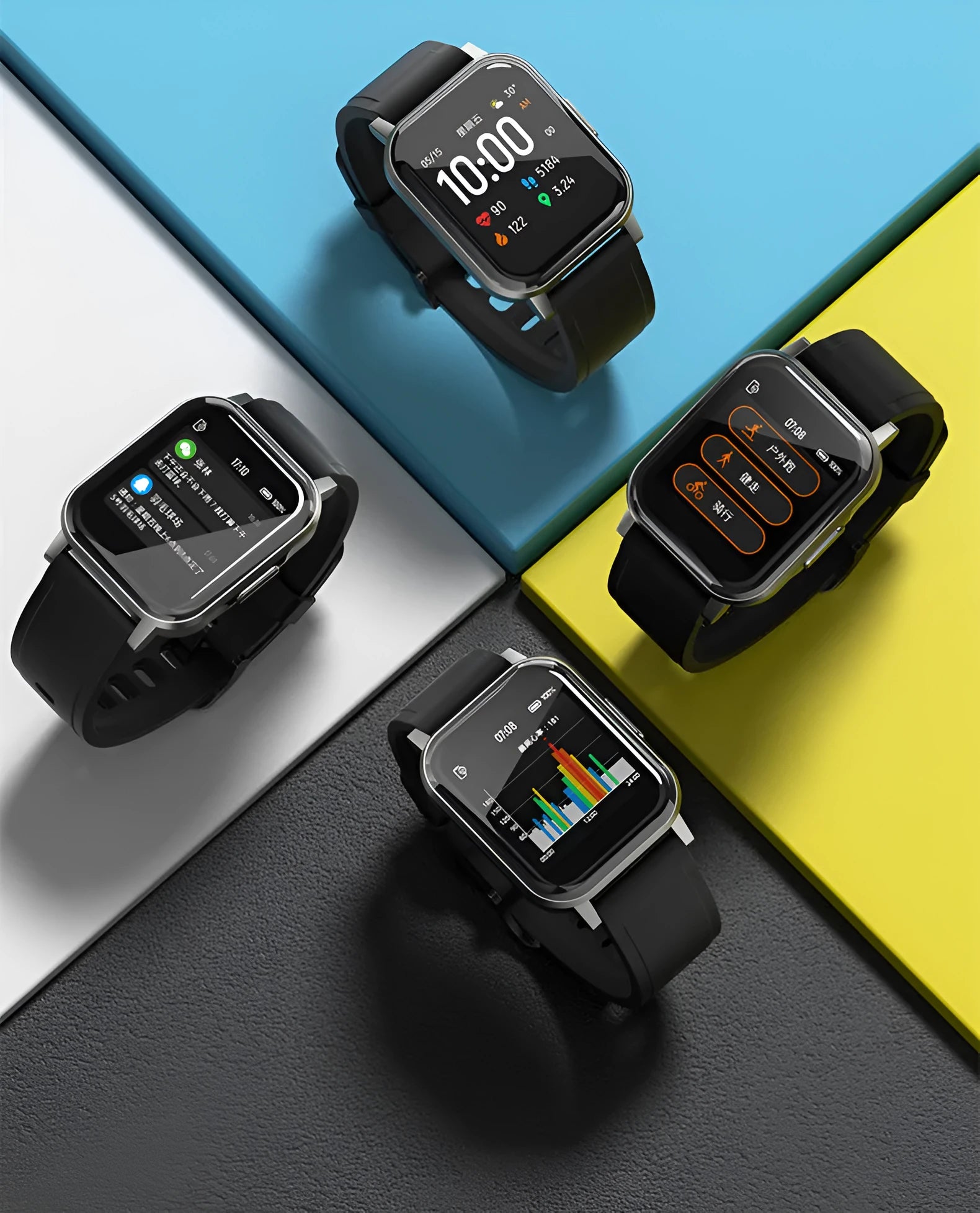 Black silicone strap waterproof smart bracelet with 1.4-inch HD touchscreen display.