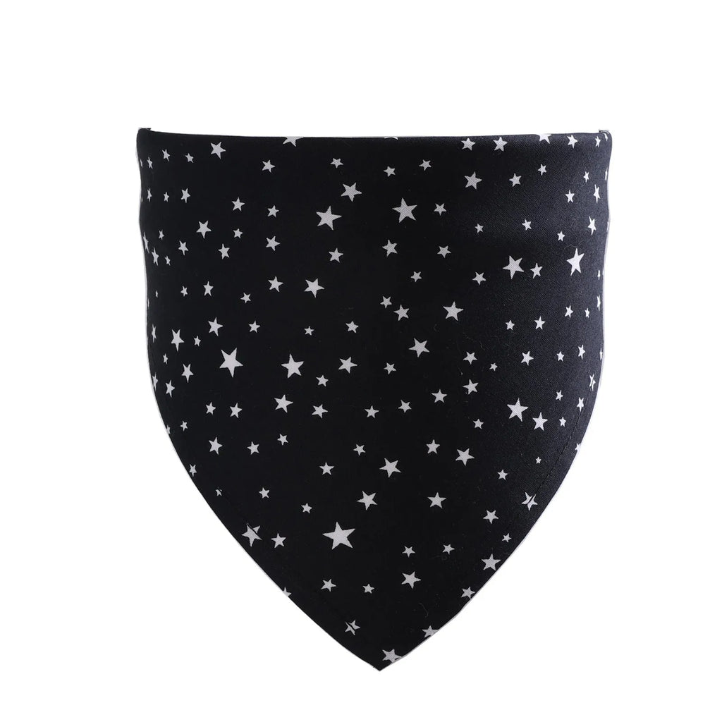 Pet cotton triangle scarf in blue strips, 43x43x63cm, single-layer woven twill saliva towel for cats and dogs