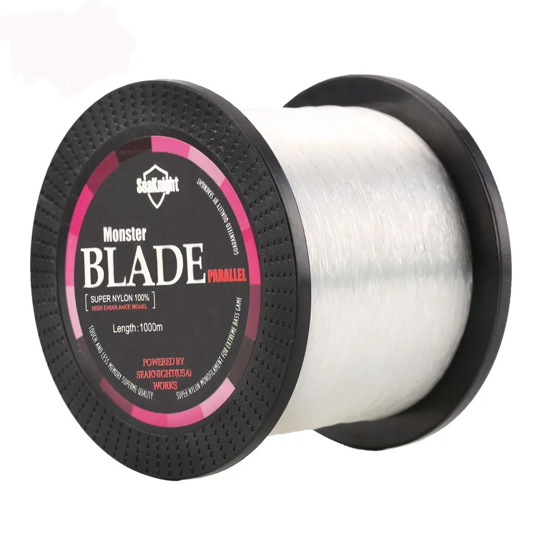 Seaknight1000 M nylon fishing line spool showing available colour options white, green, blue, yellow, and black