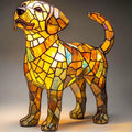 Resin golden retriever standing LED night lamp modern art carving 19x16x18 cm