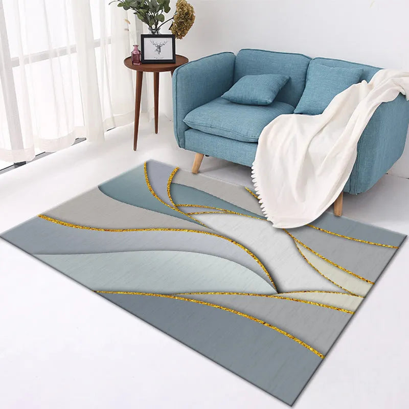 Home crystal velvet carpet in rectangular shape with machine-woven polyester surface and multiple size options