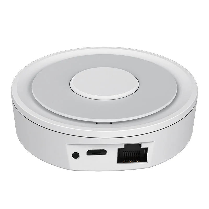 White square ZigBee smart home gateway hub with dimensions 78mm x 78mm