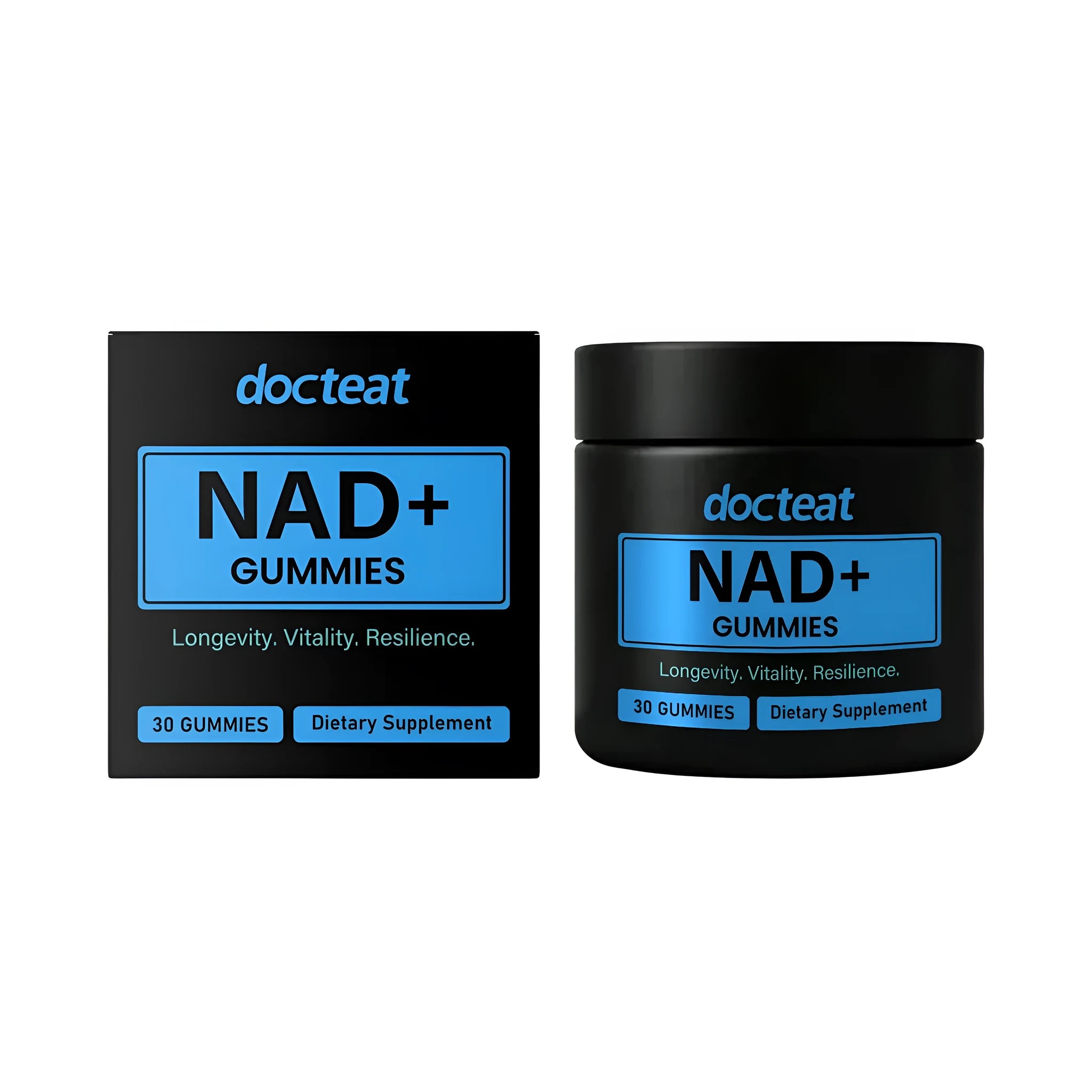 Green soft candy super food gummies with NAD and nicotinamide nucleoside in 30-gummy supplement pack
