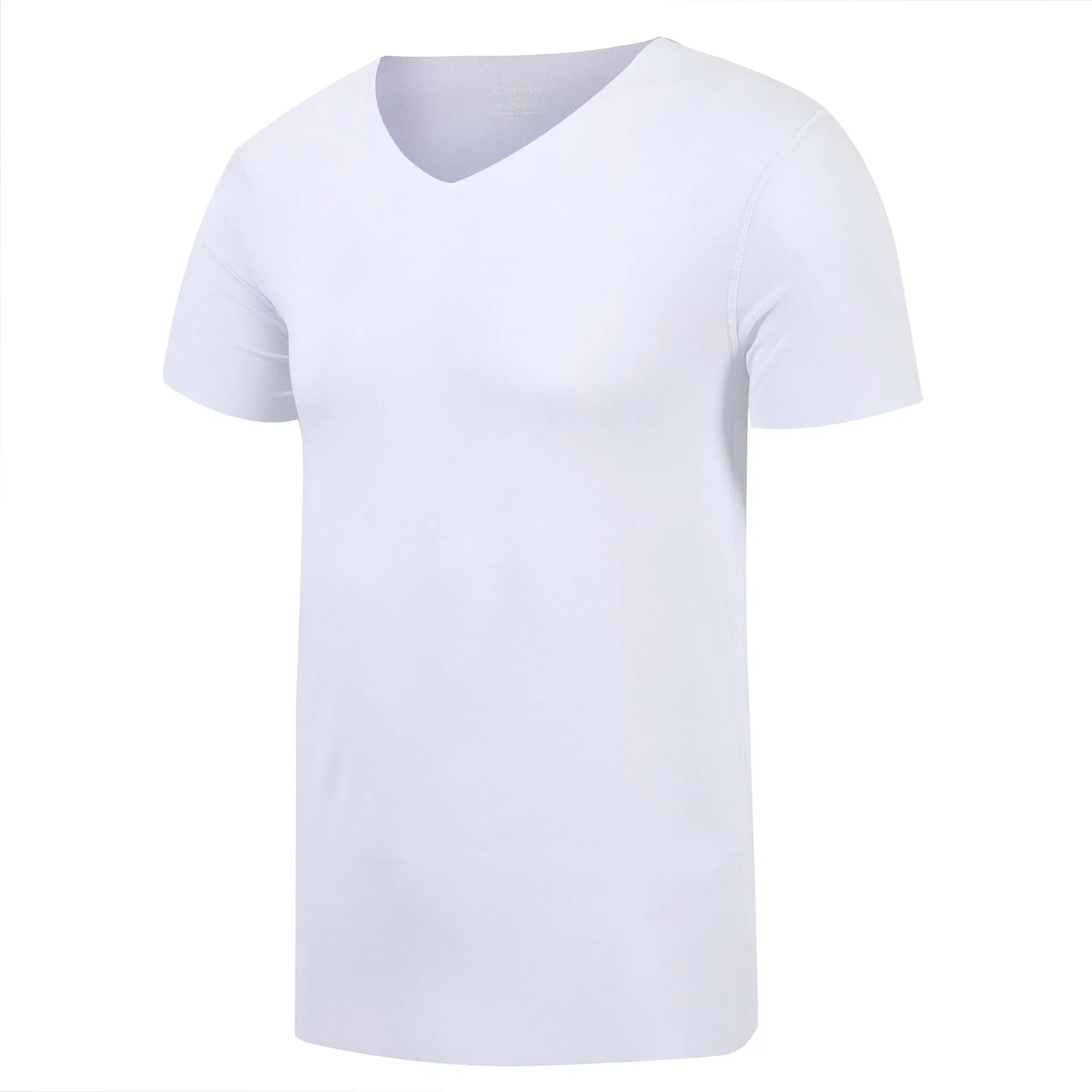 Cut half-sleeved solid colour modal bottoming shirt in black for casual layering