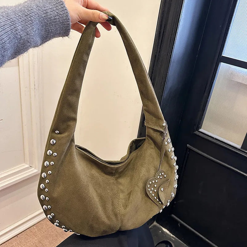 Women's soft plush strapless tote handbag in retro style showing colour options