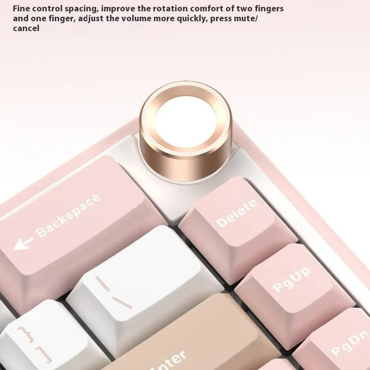 White portable wireless mechanical keyboard with RGB backlighting on a desk