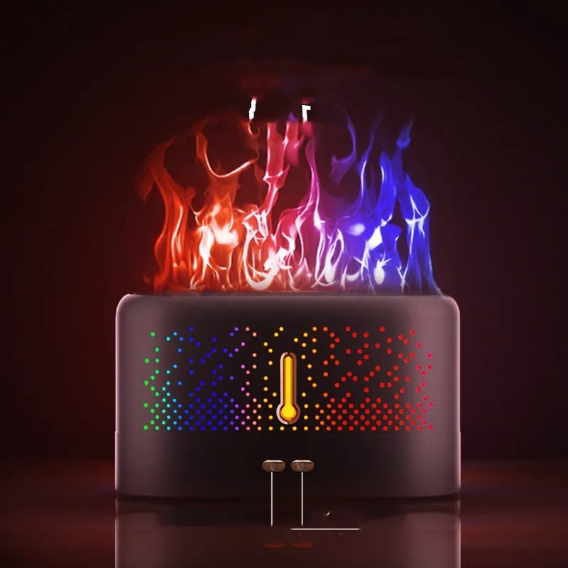 White ultrasonic aromatherapy diffuser with 200ml tank, USB cable, and essential oil bottle on a desk