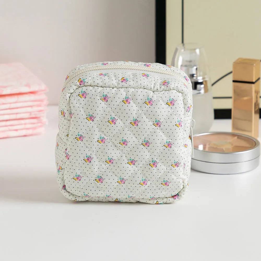 Women's polyester key storage bag with floral patterns including cherry design and red small flower options