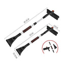 Black car deicing shovel and snow brush with ABS head and telescopic aluminium handle, 65 to 85.6 cm