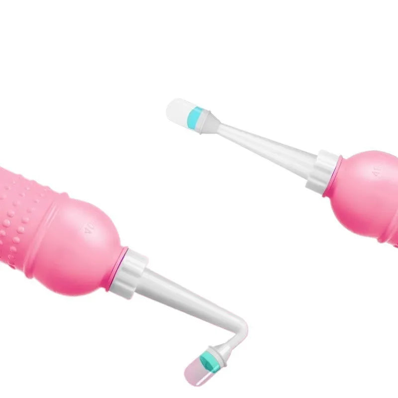 Female private parts cleaning device with dual nozzle and storage bag, pink 400ml