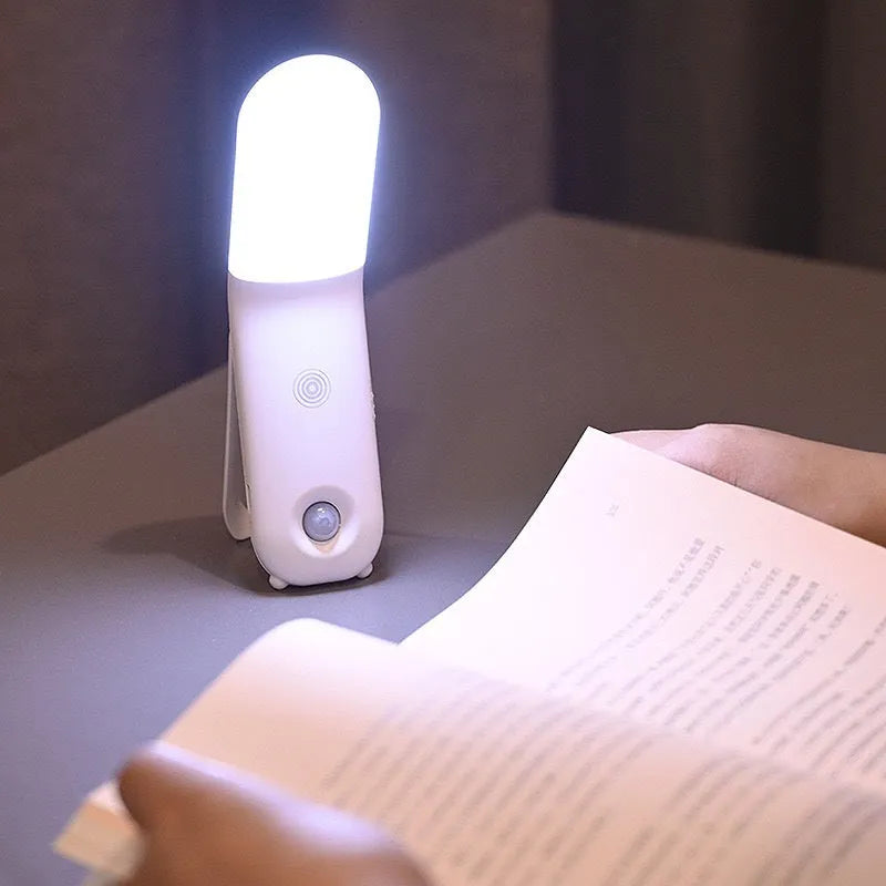 Rechargeable wardrobe aisle light with three-colour adjustment and induction option, geometric stereo shape, single lamp.
