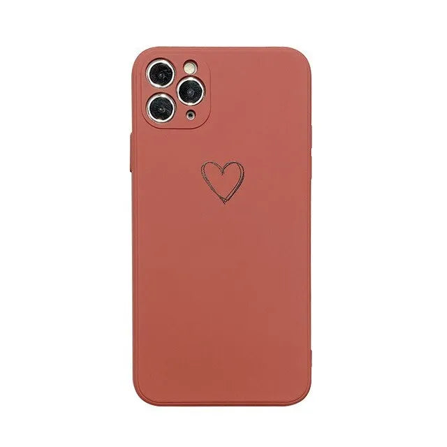 Silicone TPU phone case for Apple iPhone in solid colour options on a white background.