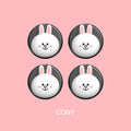 Small cartoon car interior hook with adhesive backing, PVC body and rounded silicone shape, shown in BROWN style.
