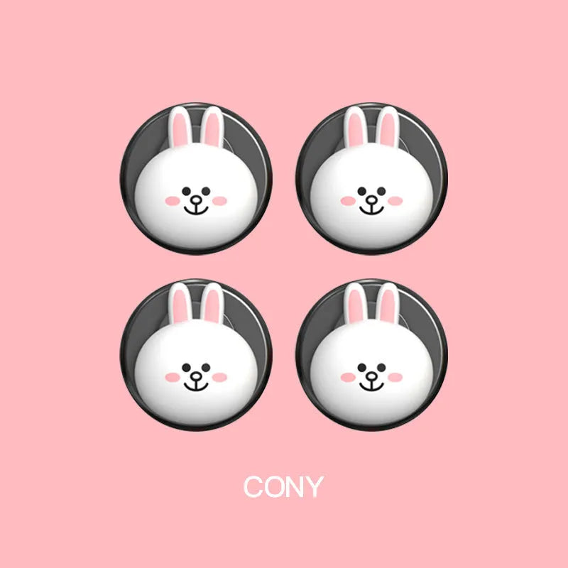 Small cartoon car interior hook with adhesive backing, PVC body and rounded silicone shape, shown in BROWN style.