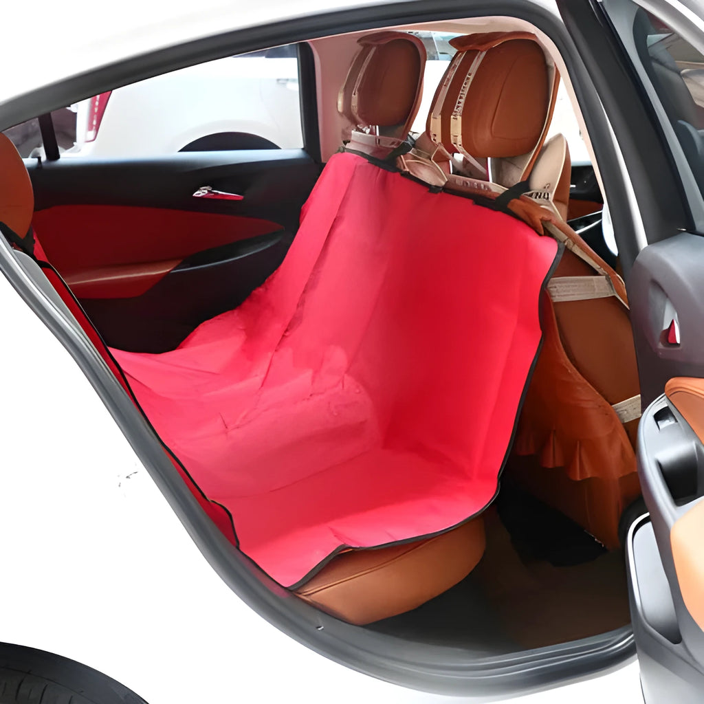 Black waterproof pet seat cushion for cars, measuring 135x135 cm, made from Oxford 600D fabric.