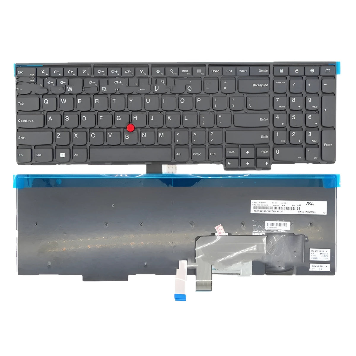 Black USB wired replacement keyboard for Lenovo E531 laptop