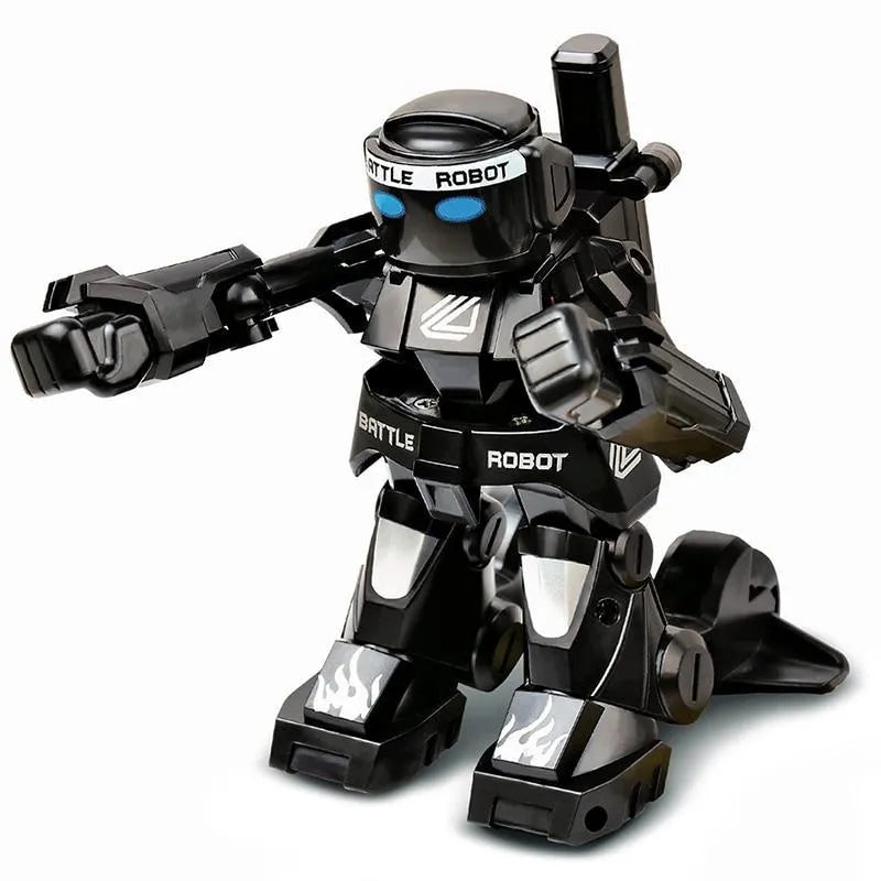 Mini RC battle robot 777-615 with remote control, sound and light effects, plastic body, 7x6.5x9.5cm