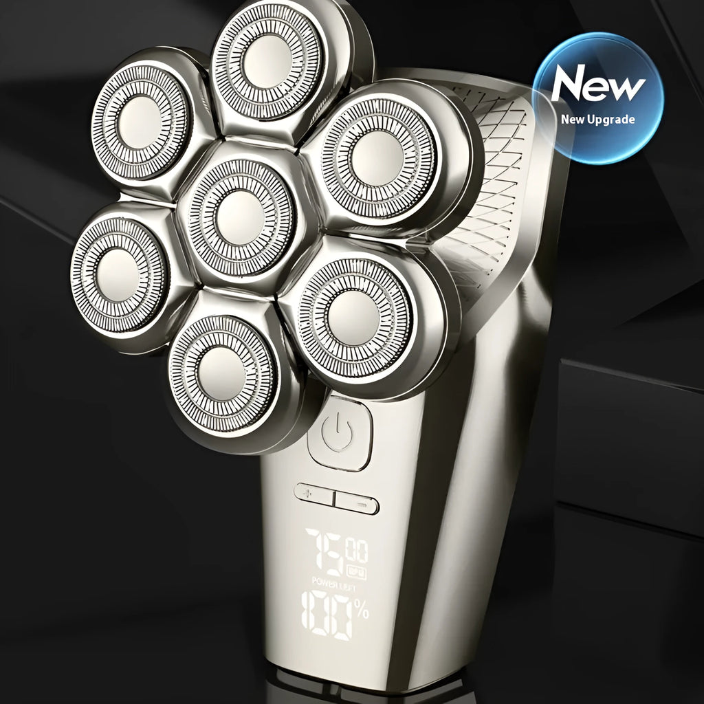 Men's multifunctional magnetic knife head electric shaver rechargeable with floating cutter head and LED display