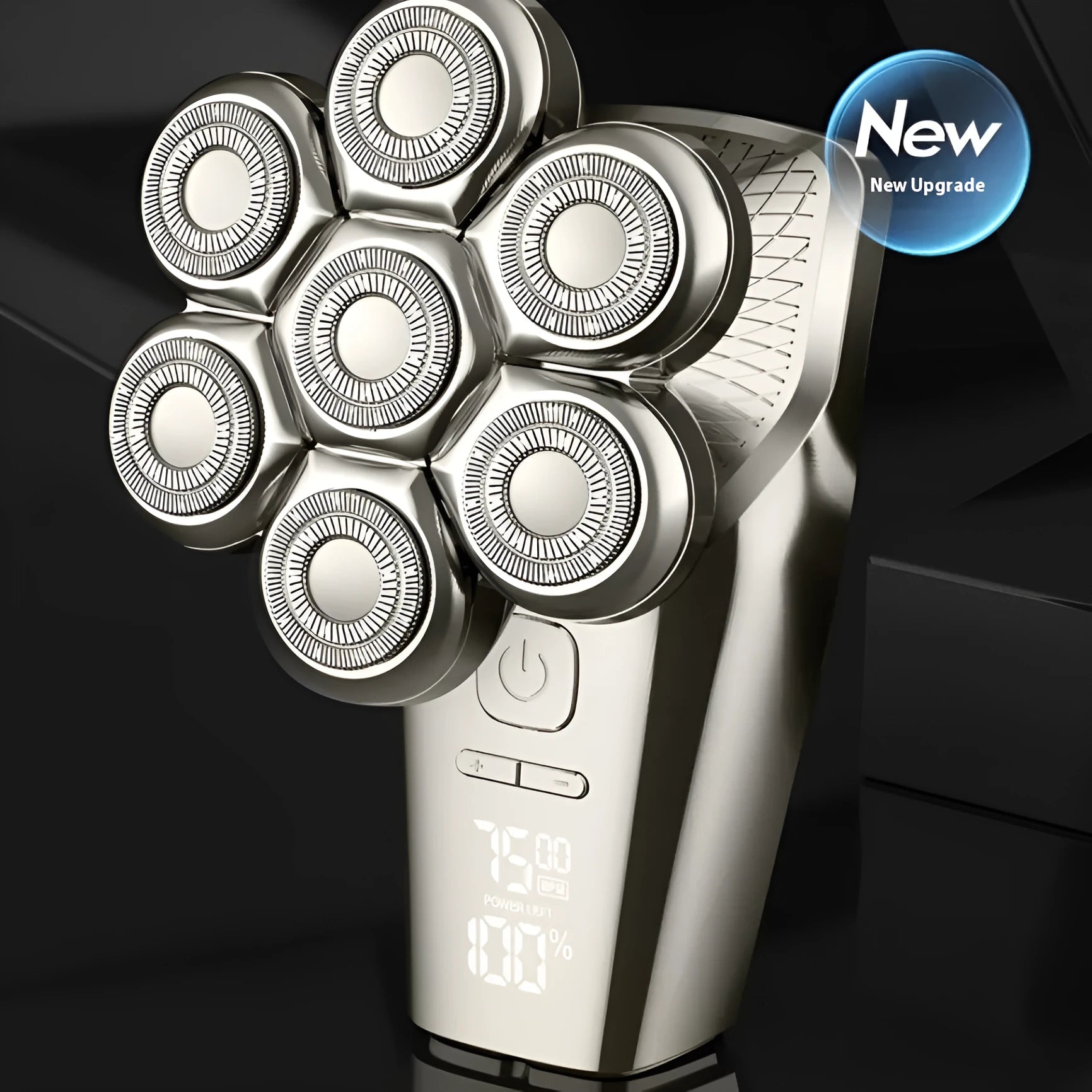 Men's multifunctional magnetic knife head electric shaver rechargeable with floating cutter head and LED display