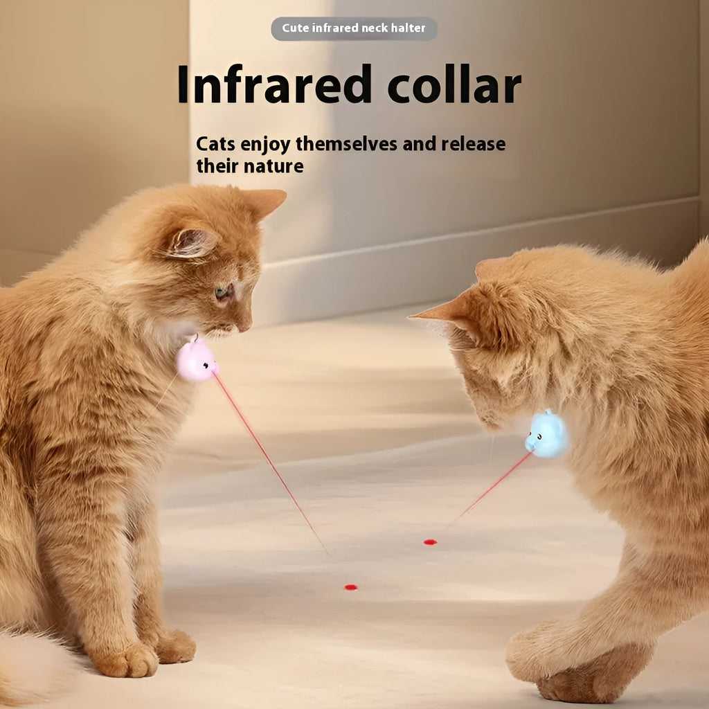 Rechargeable remote control cat halter collar with infrared sensor and adjustable strap