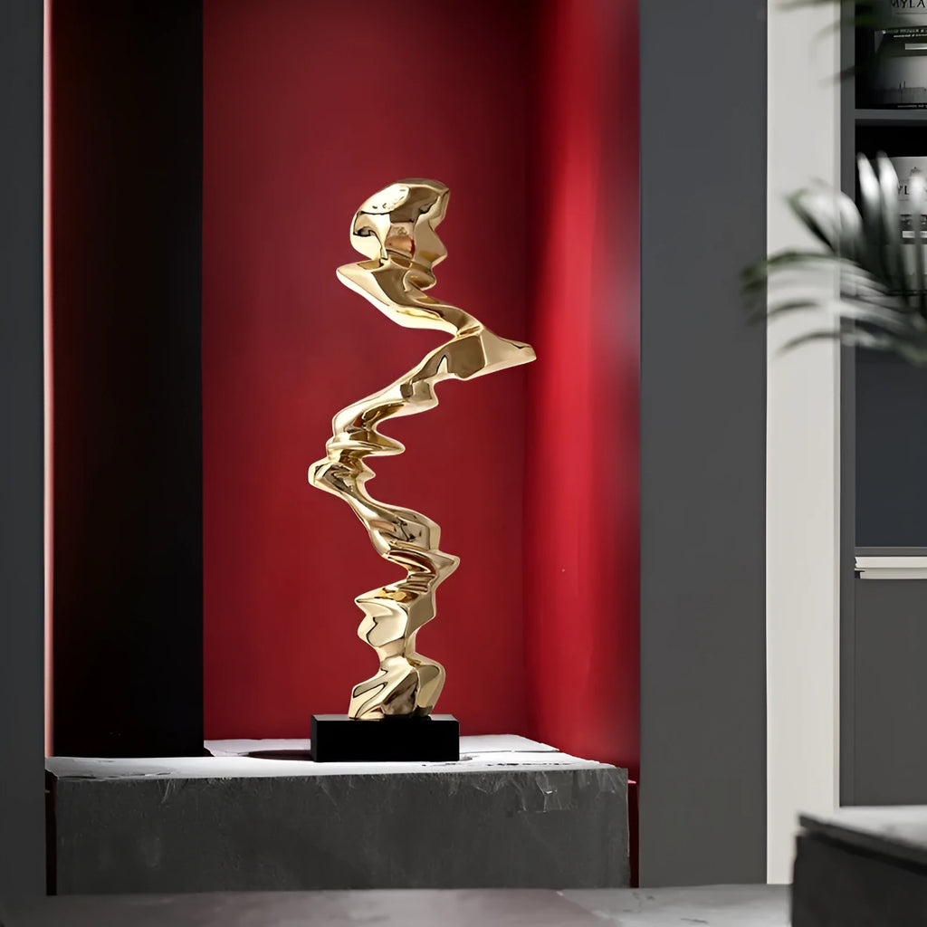 Abstract still life resin sculpture in minimalist modern design available in three colour finishes