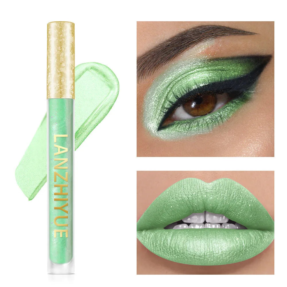 Liquid eye shadow with sequins and pearlescent finish in colourful shades for eye makeup