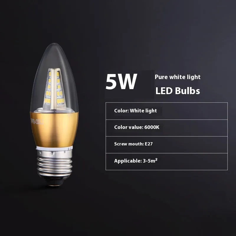 Household E14 E27 LED screw bulb with three colour options and rechargeable lithium battery