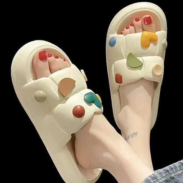 Pair of PVC toe ring slippers with non-slip injection moulded sole, breathable deodorant design, summer home flip flops.