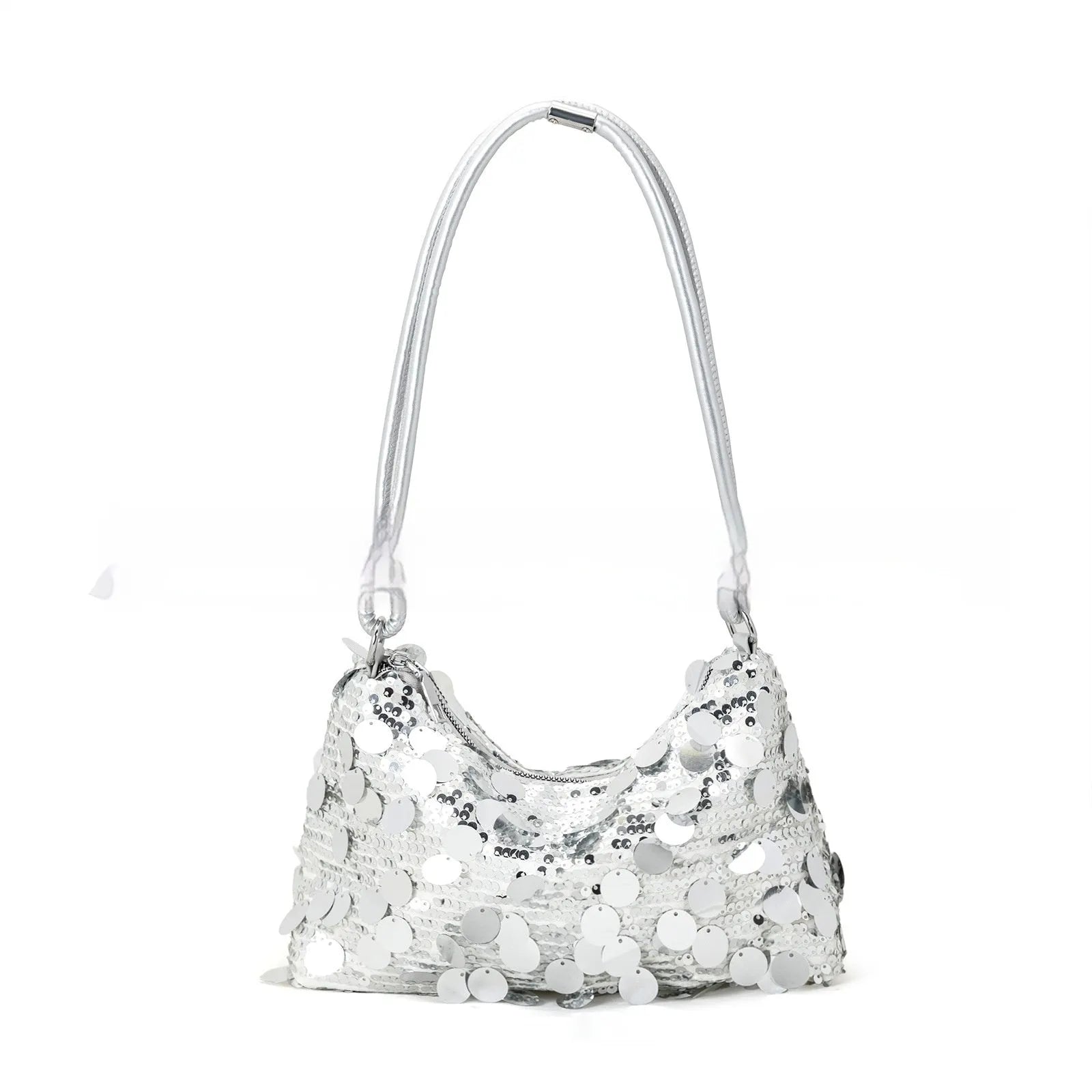Women's black polyester underarm crossbody bag with sandwich pocket design and sewing thread detailing