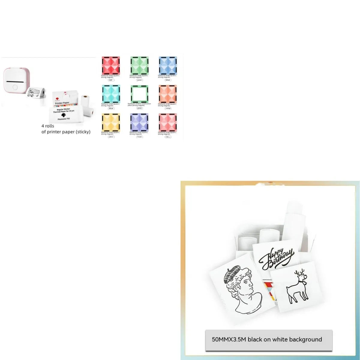 Phomemo T02 portable mini thermal label printer in white, showing front panel with paper slot, with Bluetooth icon