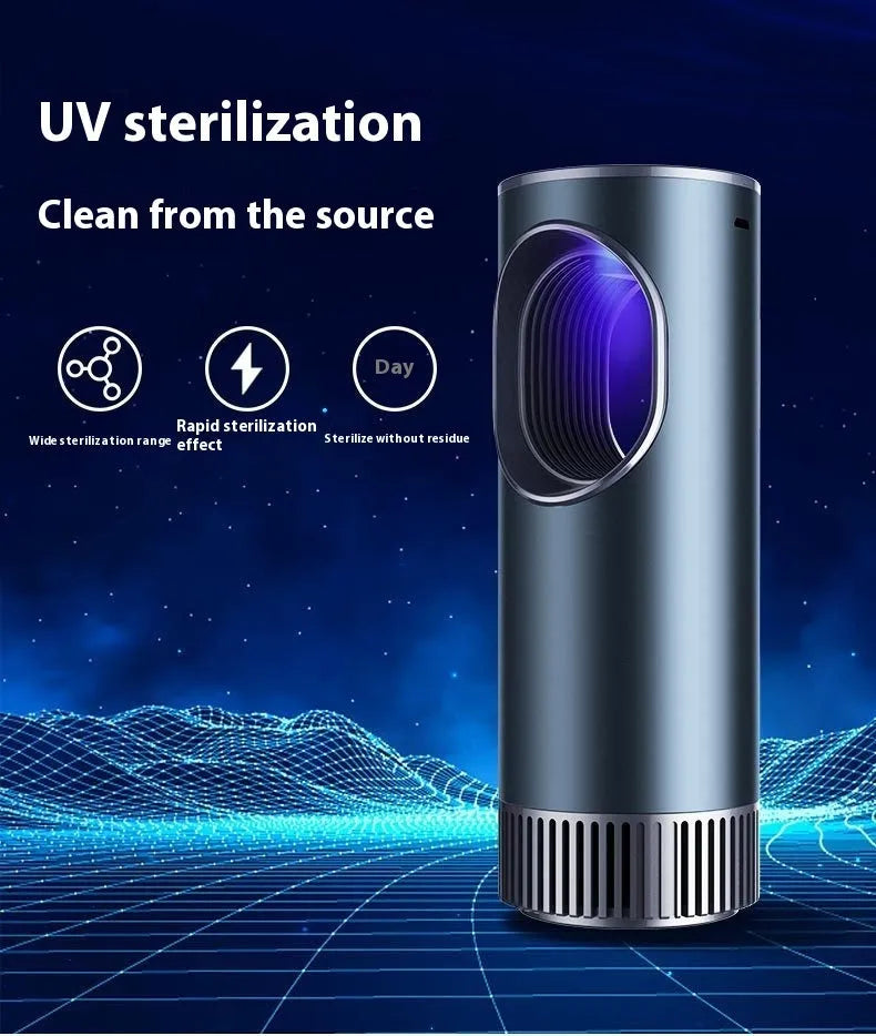 Black ABS smart car air purifier with USB cable, 68x187mm, 12M negative ion rating