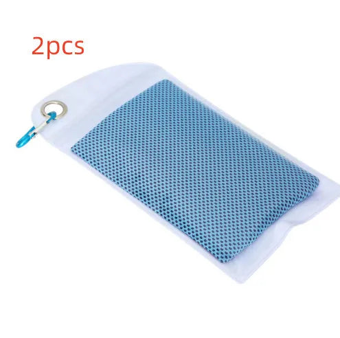 Polyester cooling towel for mountaineering with rounded corners 30x90cm in multiple colours